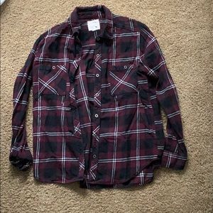 marron LA hearts flannel